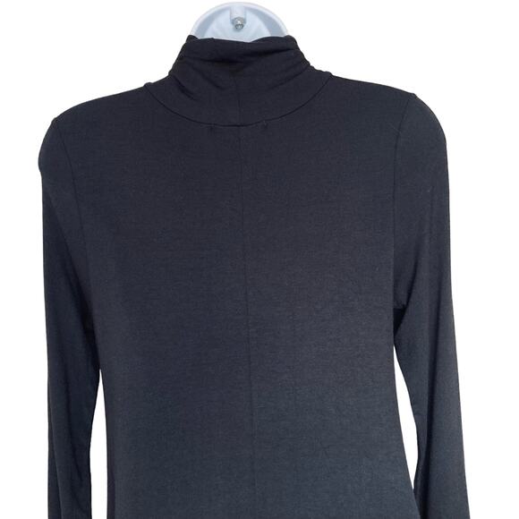 Lulus Black Sway Girl Sway Swing Turtleneck Mini Dress Long Sleeve Jersey Small - Picture 7 of 16